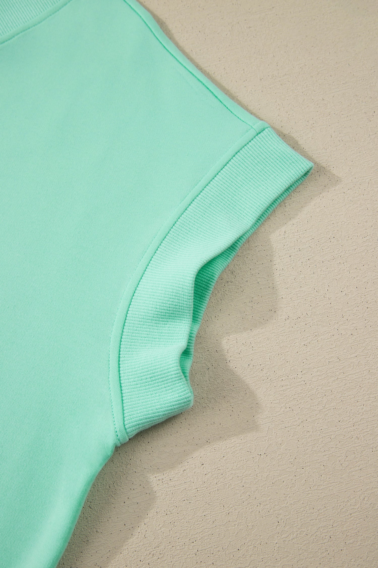 Mint Green V-Neck Tee and Drawstring Plus Size Pants Set