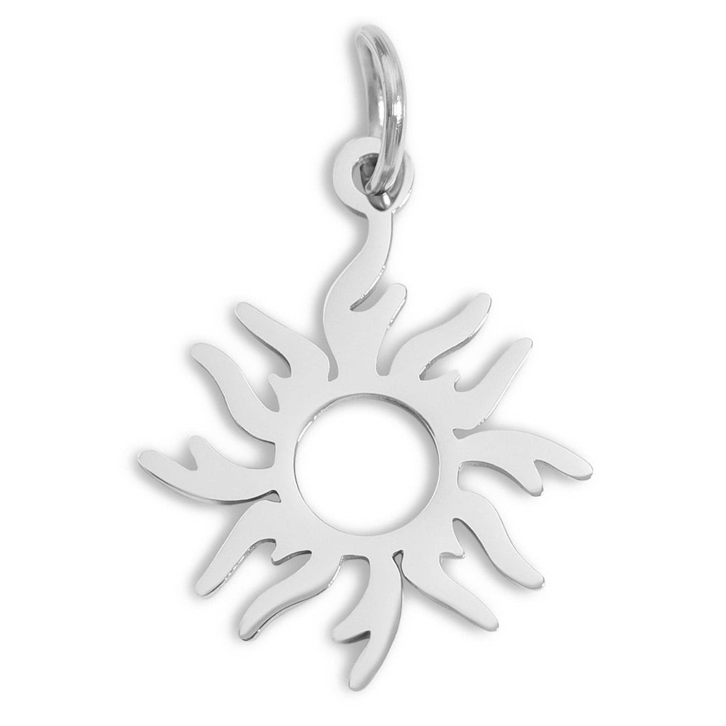 18K Gold PVD Stainless Steel Sunburst Charm: Stainless