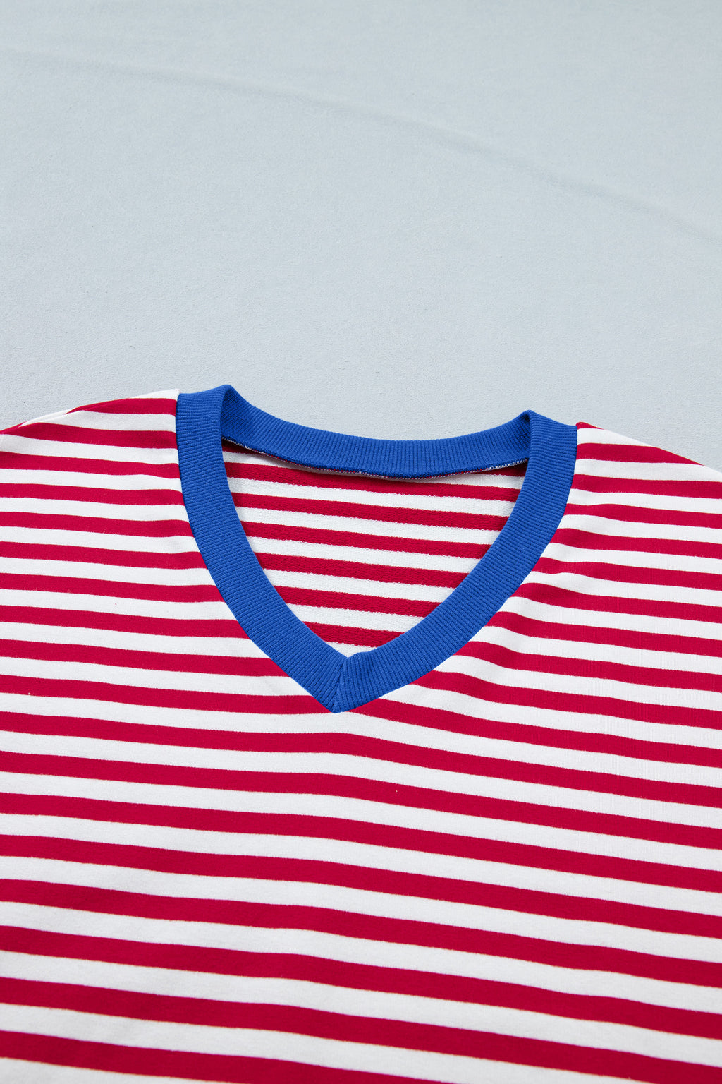 Pink Stripe Colorblock Tee Drawstring Elastic Waist Short Set