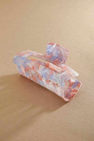 ALL ABOUT TORTOISE MARBLE HAIR CLAW CLIPS | 40H520: PEACH
