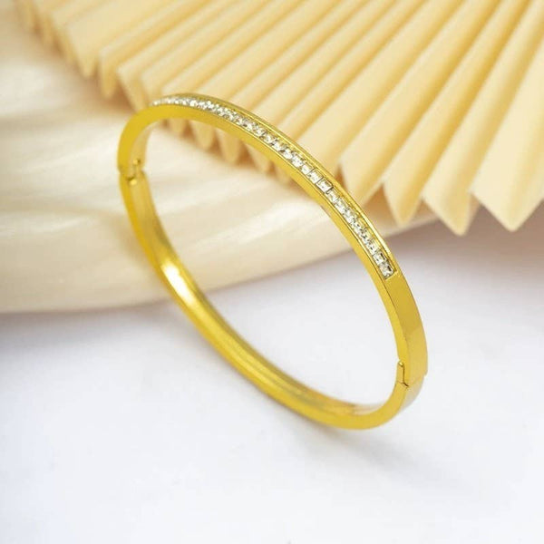 18K NON-TARNISH WATERPROOF STAINLESS STEEL BANGLE | 40B5152: Gold