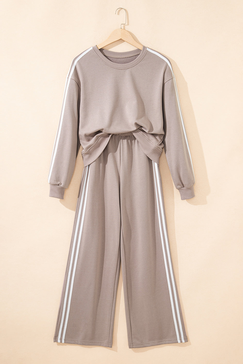 Fiery Red Pullover Wide Leg Pants 2pcs Outfit