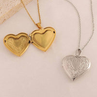 18K STAINLESS STEEL TARNISH FREE LOCKET NECKLACE | 40NK410: GOLD