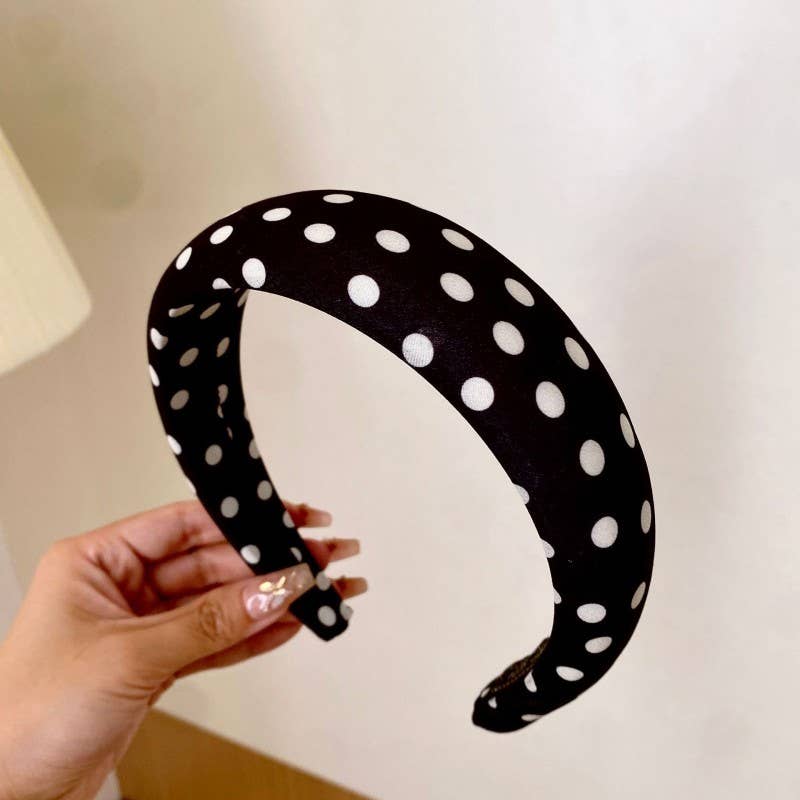 POKA DOT PUFFED SPA HEADBAND HAIR BAND | 40HB189: Green