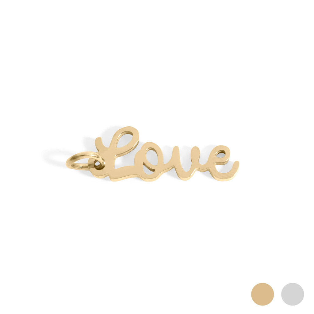 18K Gold PVD Stainless Steel Love Charm: Gold