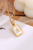 MOP  INITIAL STAINLESS STEEL TARNISH FREE NECKLACE | 40NK314: L