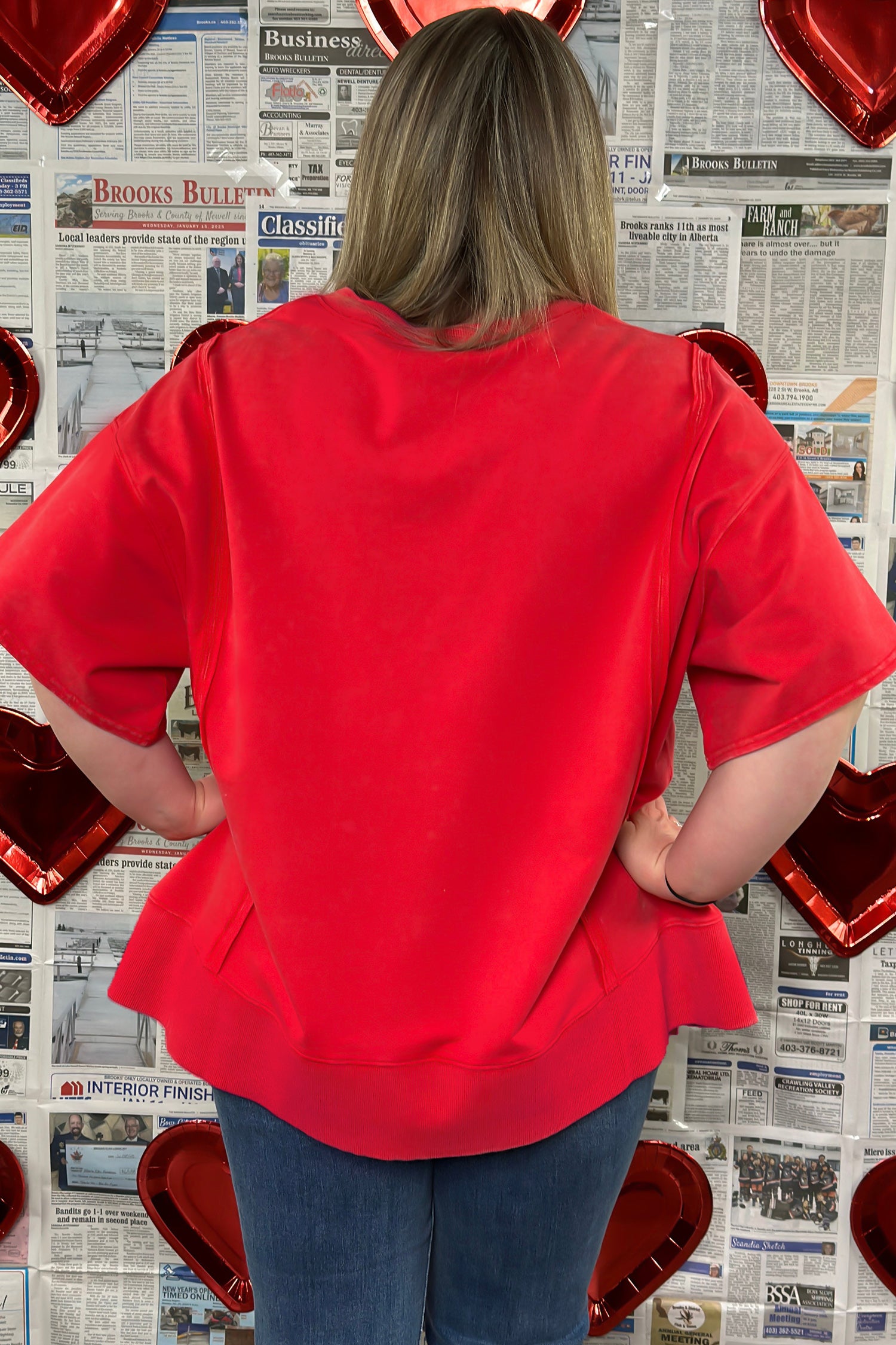 Fiery Red Short Sleeve Top