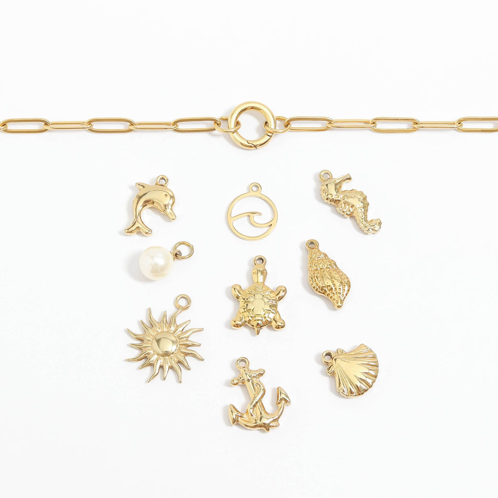 Stainless Steel Paperclip Carabiner Charm Holder Necklace: Stainless / 18"+2"