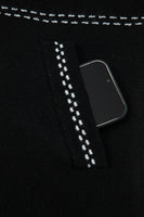 Black Bomber Contrast Trim Snap Button Long Sleeve Cardigan
