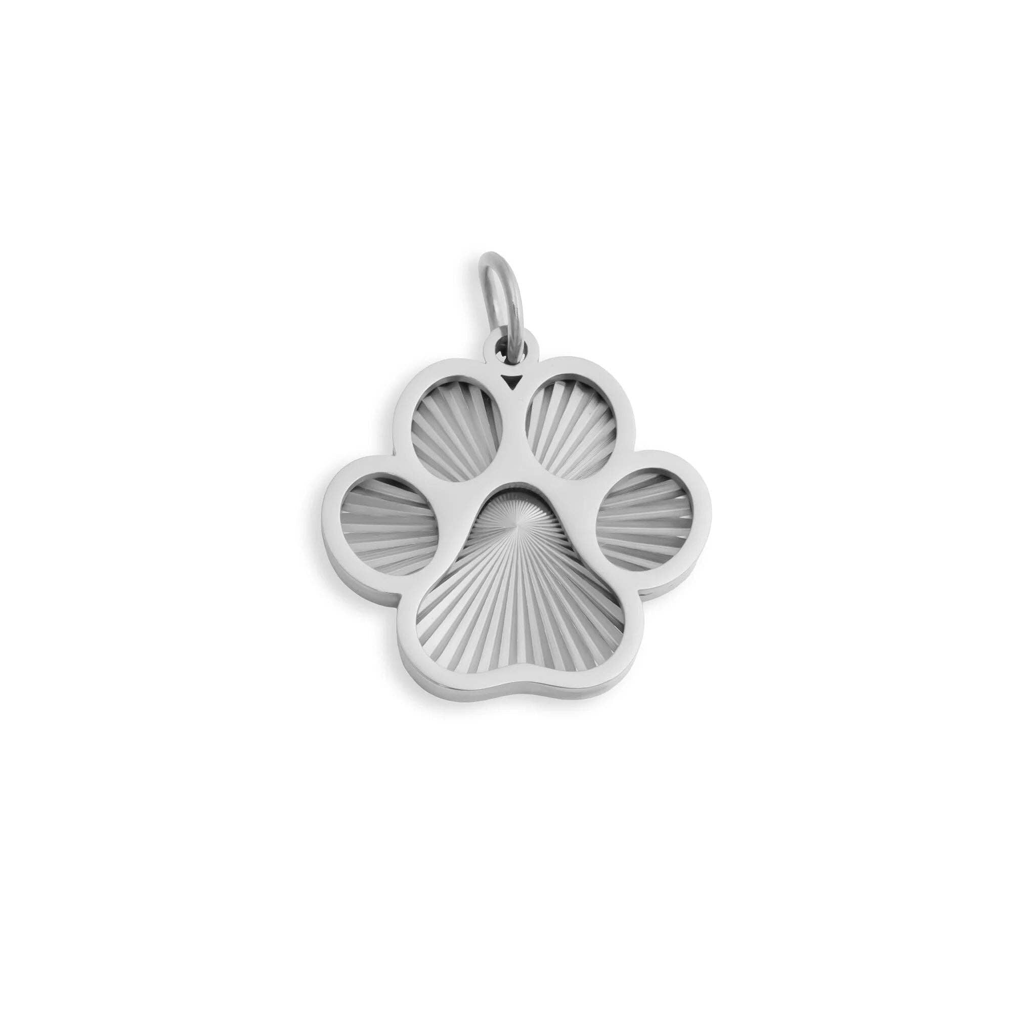 18K Gold PVD Stainless Steel Paw Print Charm: Gold