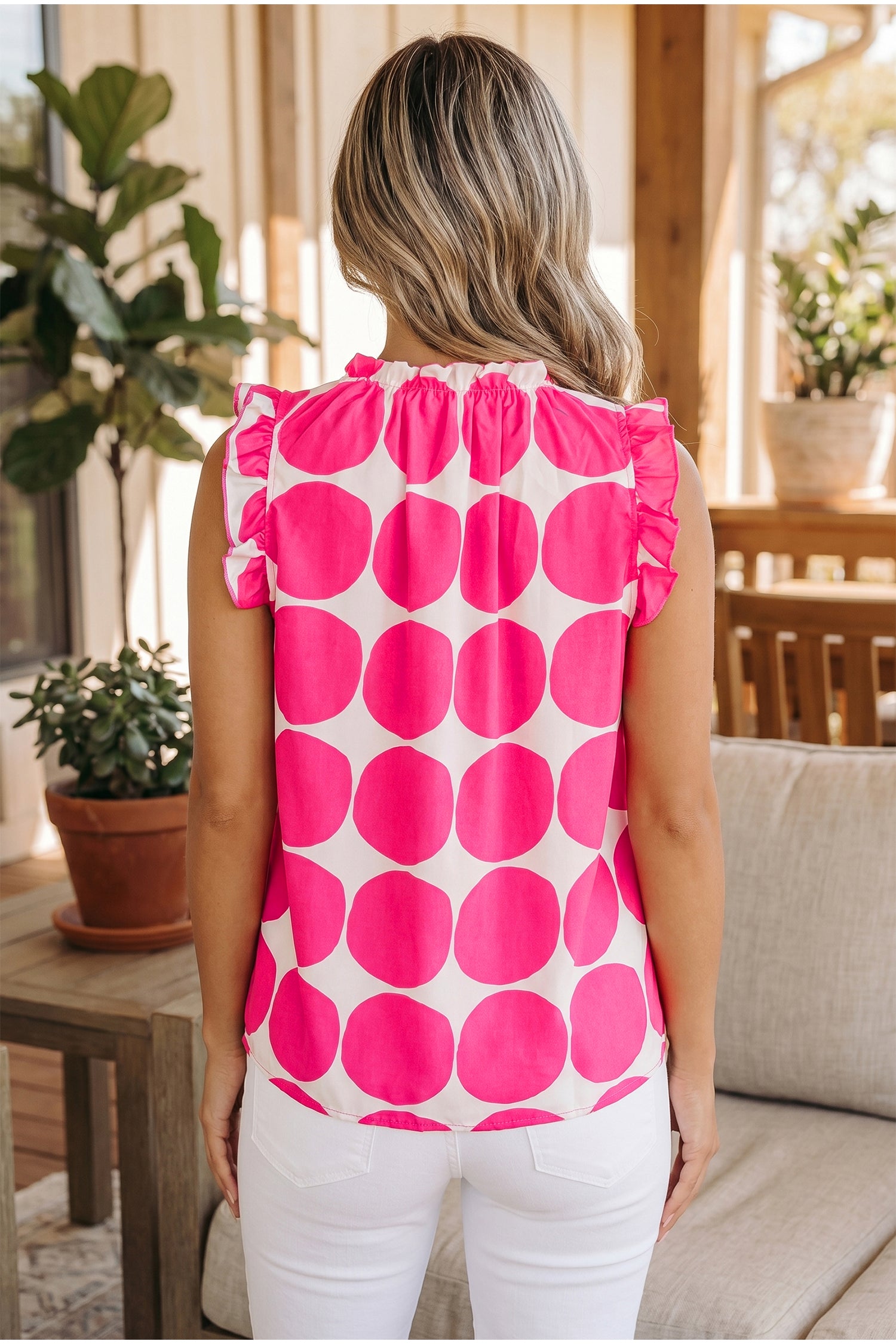 Rose Polka Dot Tank Top