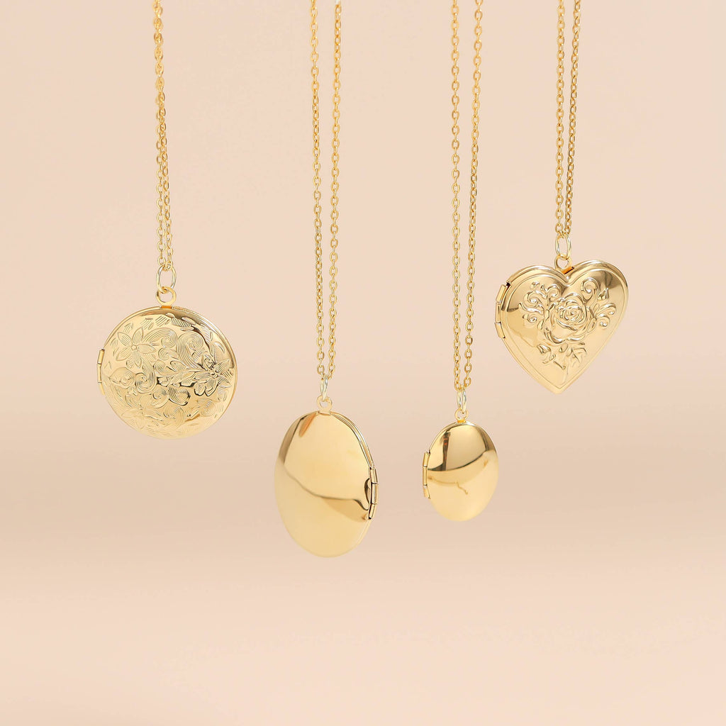 18K Gold PVD Stainless Steel Rose Heart Locket: Gold
