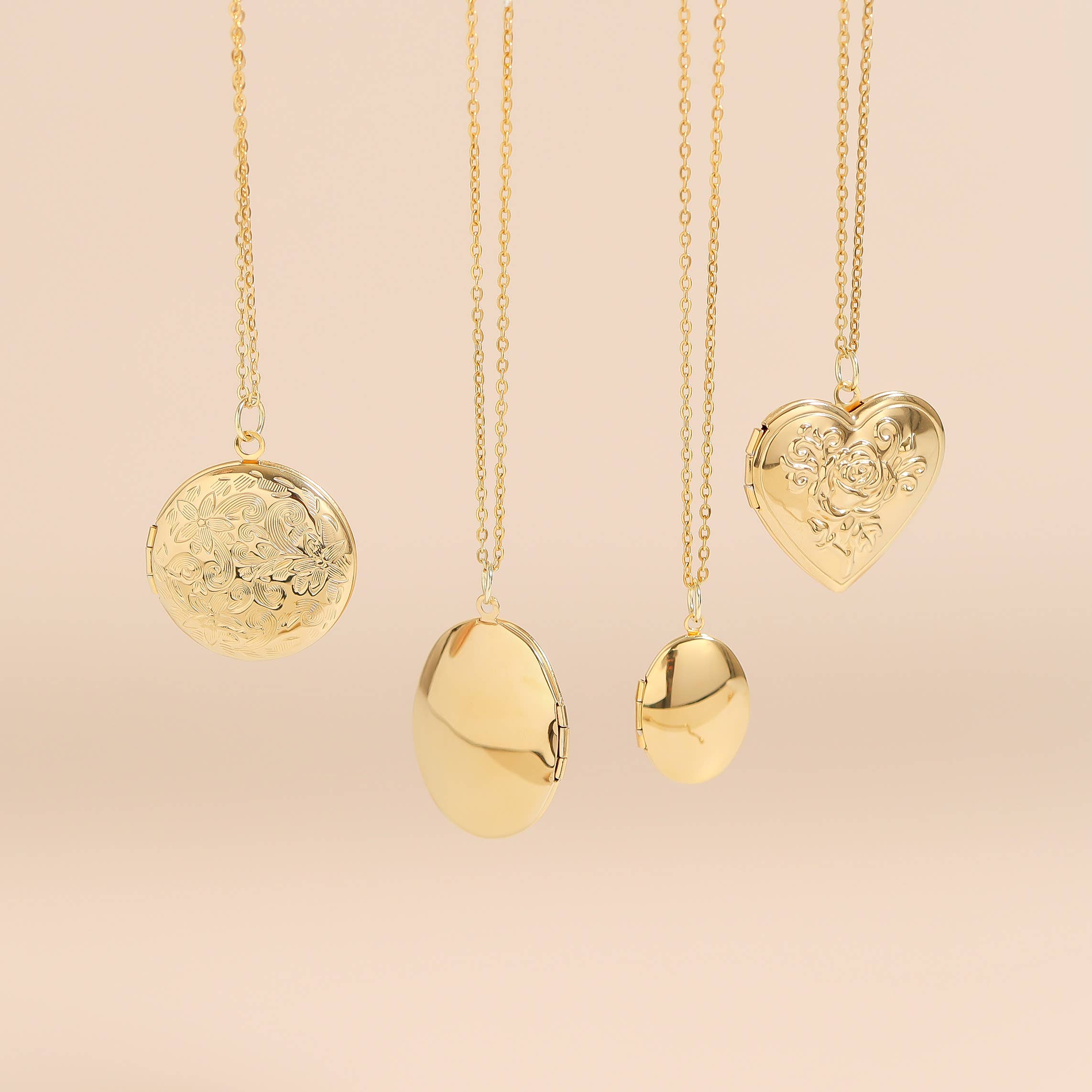 18K Gold PVD Stainless Steel Rose Heart Locket: Gold