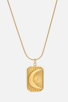 18K STAINLESS STEEL TARNISH FREE MOON NECKLACE | 40NK9446: Gold