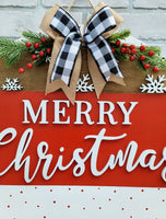 DIY Classic Merry Christmas Door Hanger