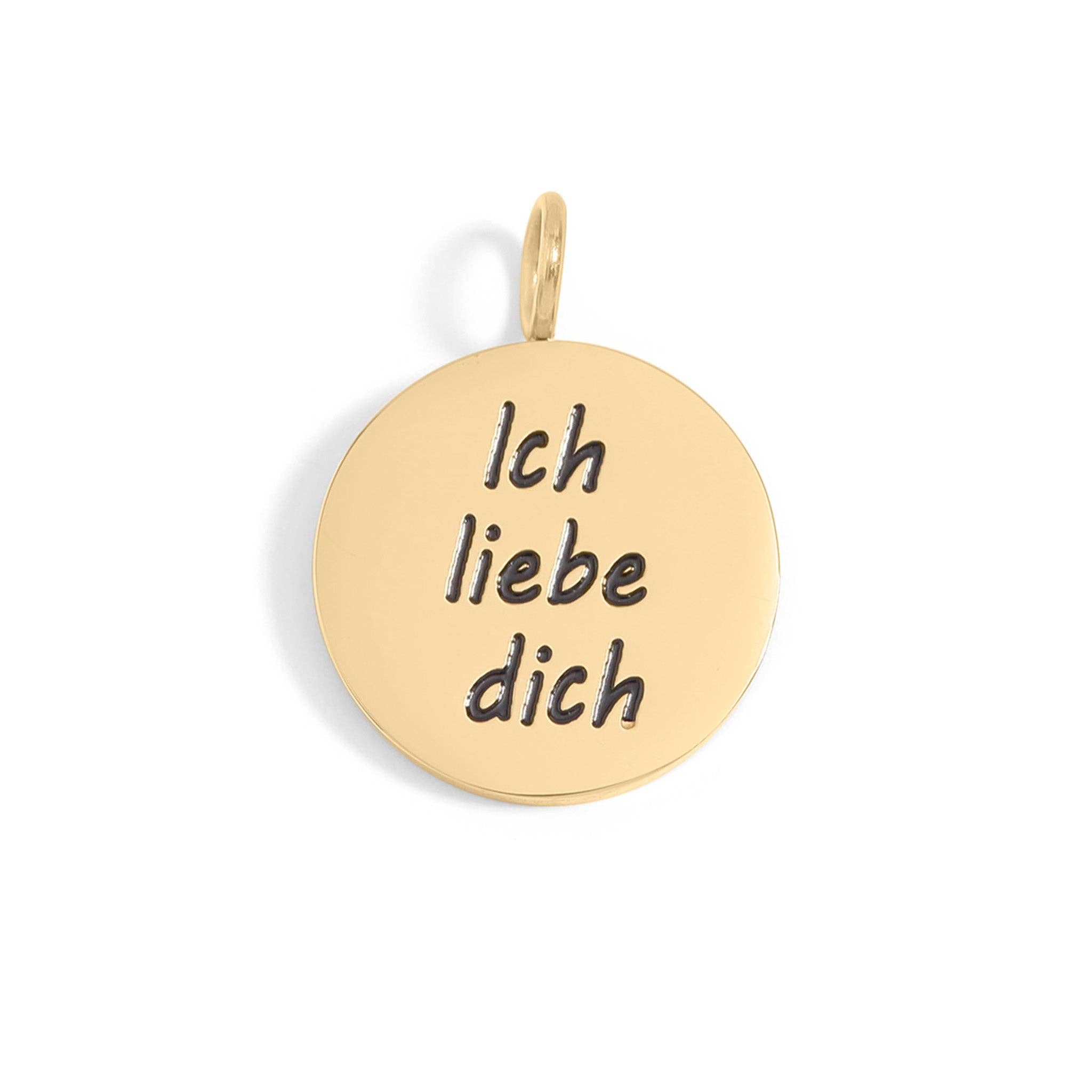 18K Gold PVD Stainless Steel I Love You Language Charm / PDL0260: Gold / English