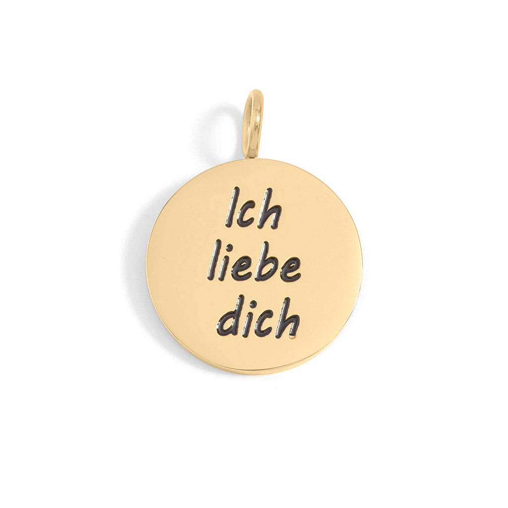 18K Gold PVD Stainless Steel I Love You Language Charm / PDL0260: Stainless / English