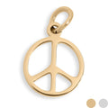 18K Gold Stainless Steel Peace Sign Charm: Gold