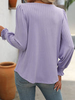 Square Neck Long Sleeve T-Shirt for Women: Pink / 95%polyester+5%spandex / L