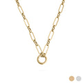 18K Gold PVD Stainless Steel Long Paperclip Charm Necklace: Gold