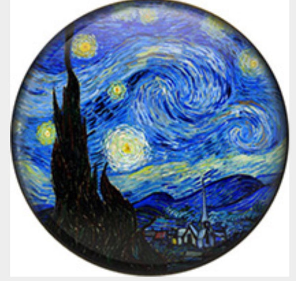 Van Gogh Starry Night Star Moon Ginger Snap Compatible Snap Charm 18mml