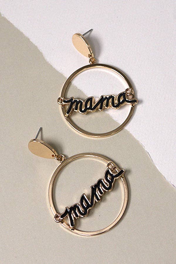 MAMA CIRCLE DROP EARRINGS | 31E23613: BLACK