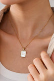 MOP  INITIAL STAINLESS STEEL TARNISH FREE NECKLACE | 40NK314: L