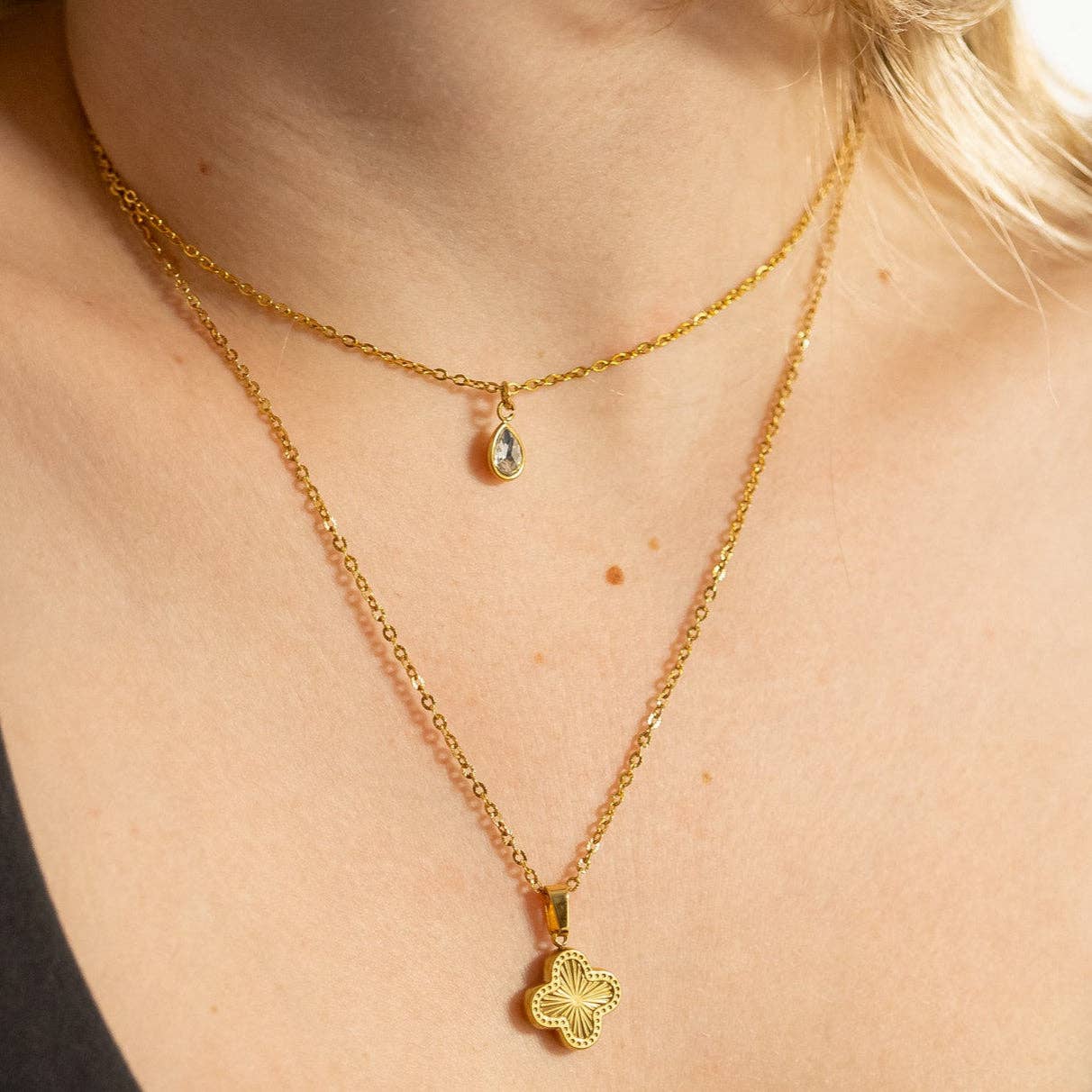 18K Gold PVD Teardrop Birthstone Charm: September