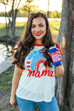 Mama Patriotic Rainbow Tee: Mix Pattern / Medium