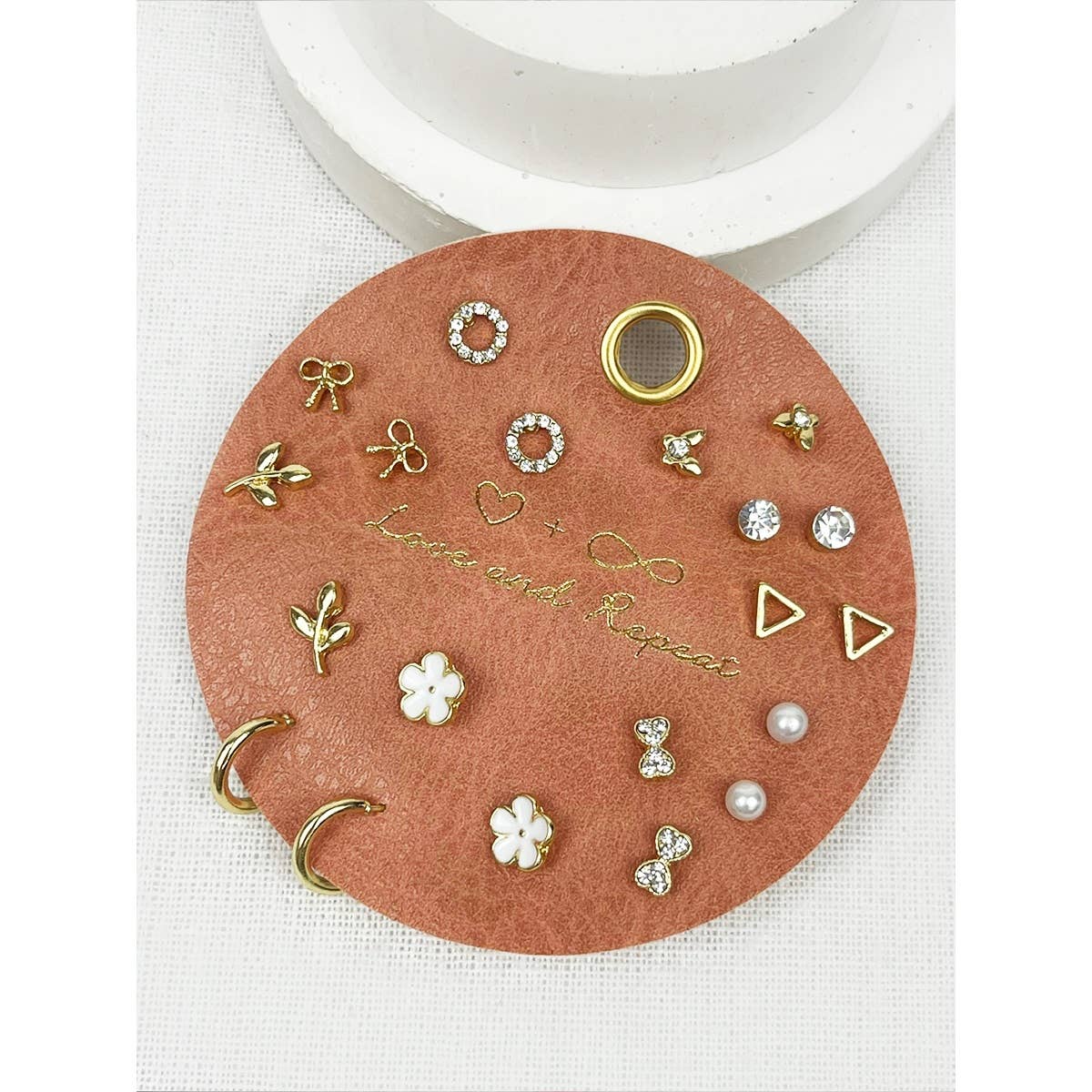 Minimalist Everyday Earrings: GOLD 10 pairs