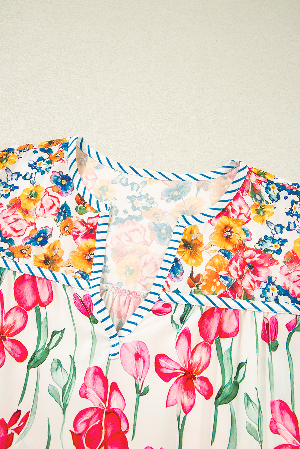Pink Plus Size Floral Blouse