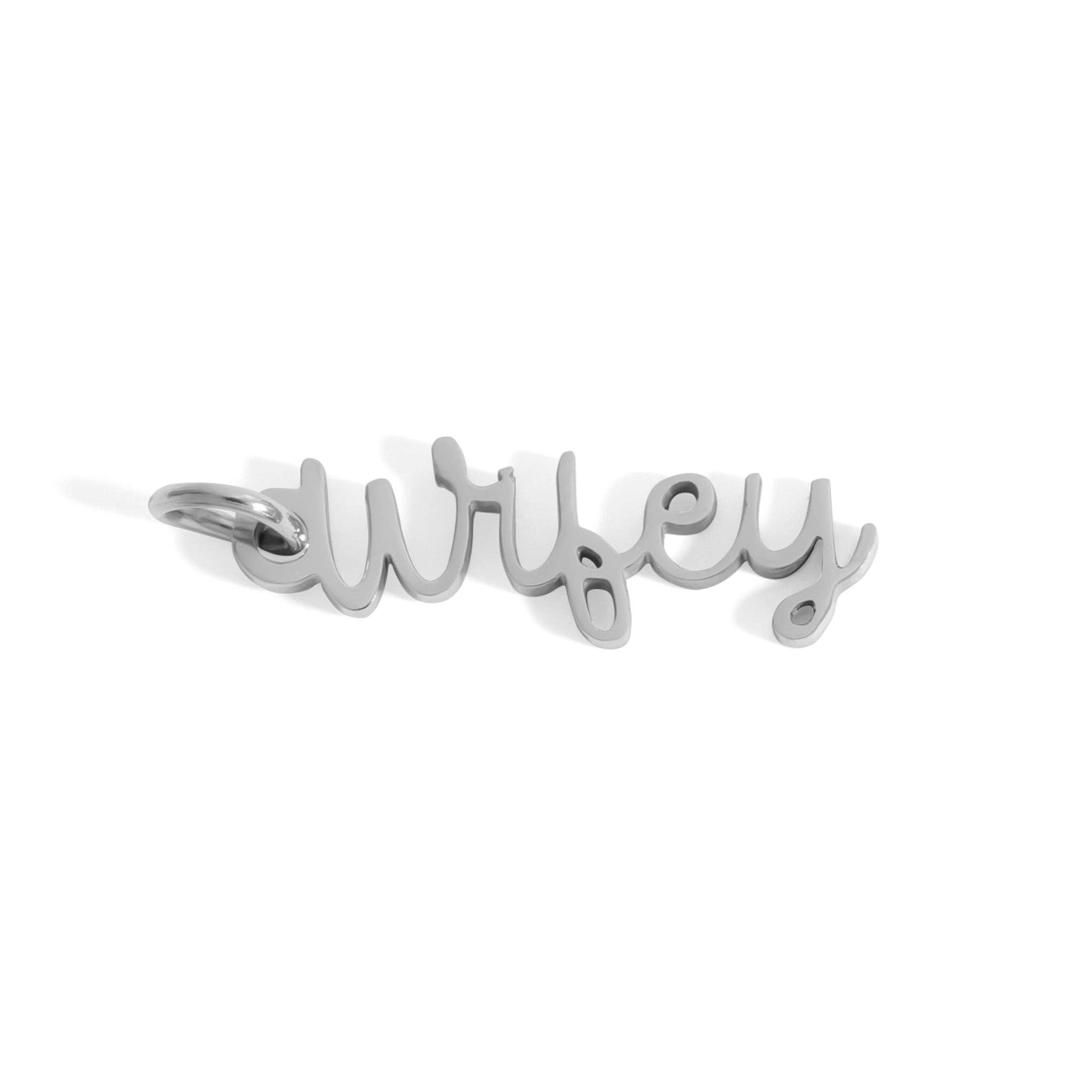 18K Gold PVD Stainless Steel "Wifey" Charm: Gold