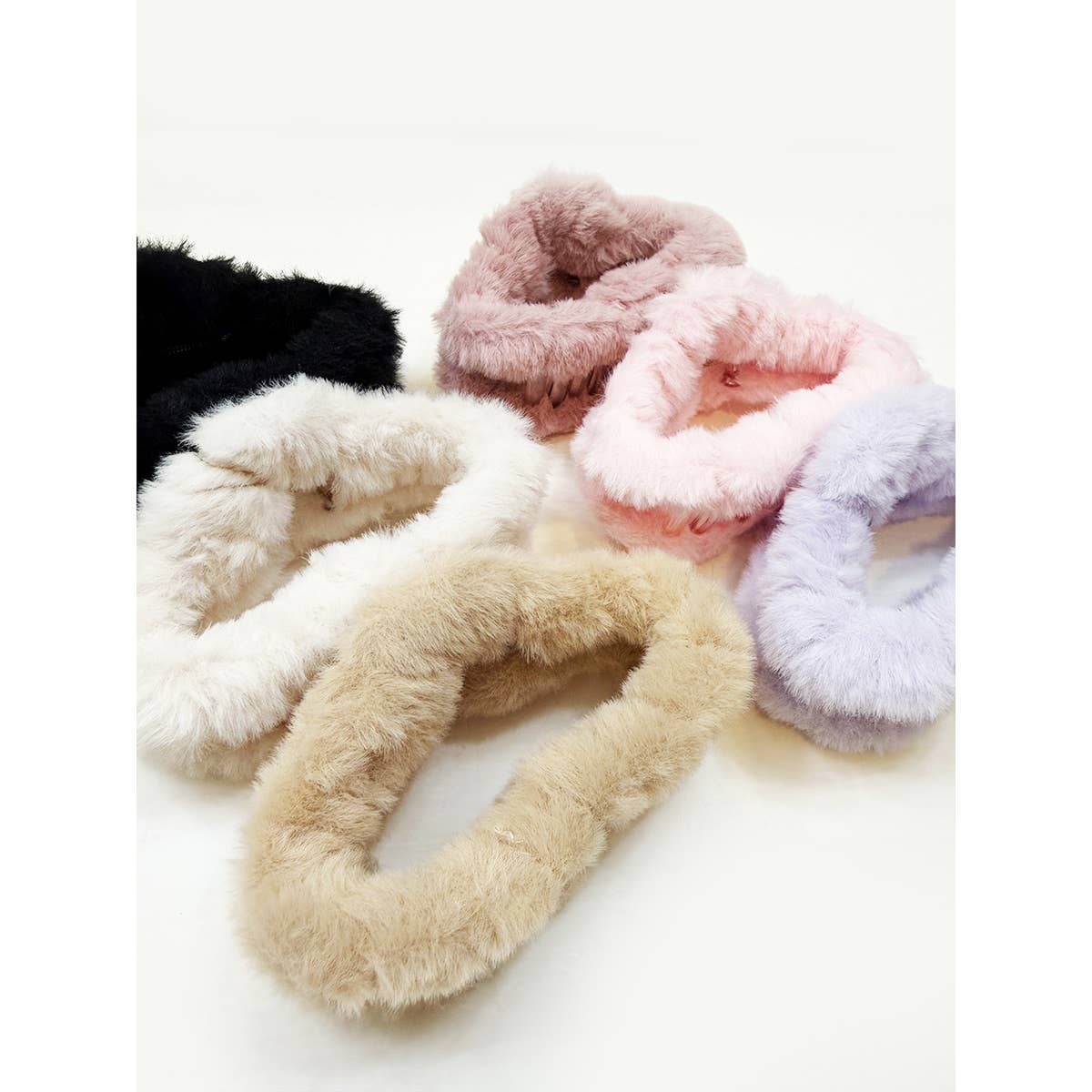 Jumbo Cozy Faux Fur Plush Hair Jaw Clip: MIX COLOR / ONE(12)