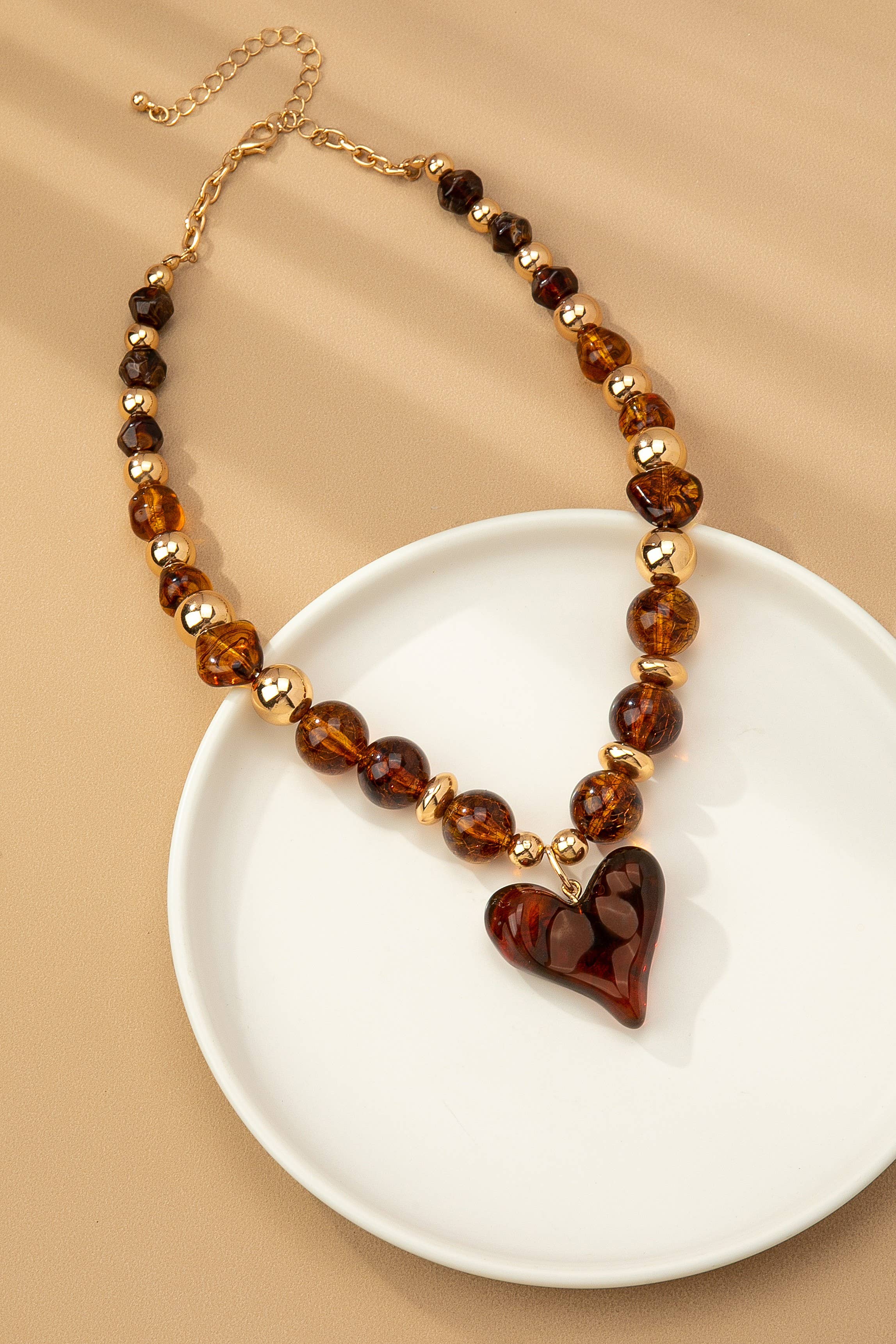 TRENDING HANDMADE CHUNKY BEADED CHARM NECKLACE | 80N92451: E