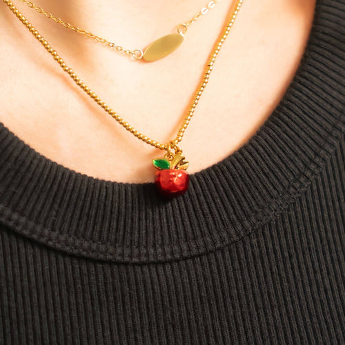 18K Gold Stainless Steel Apple Fruit Charm: Gold