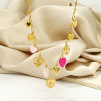 18K STAINLESS STEEL TARNISH FREE CHARM NECKLACE | 40NK9451: GOLD
