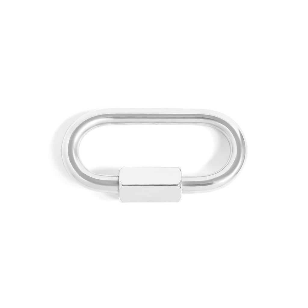 18K Gold PVD Classic Carabiner Charm Holder Clasp: Stainless