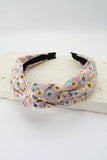 FLOWER PRINT KNOTTED HAIR BAND | 40HB243: TEAL