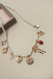 PEARL BEADED BOW STRAWBERRY CHERRY NECKLACE | 80N91511: Gold