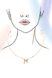18K STAINLESS STEEL TARNISH FREE BOW NECKLACE | 40NK9387: GOLD