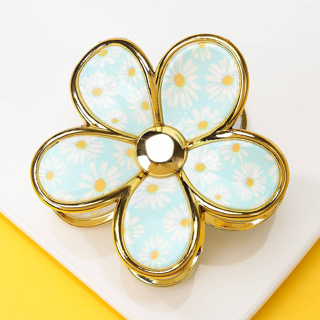 Floral Bloom Hair Claw Clips | 40H1058: Yellow