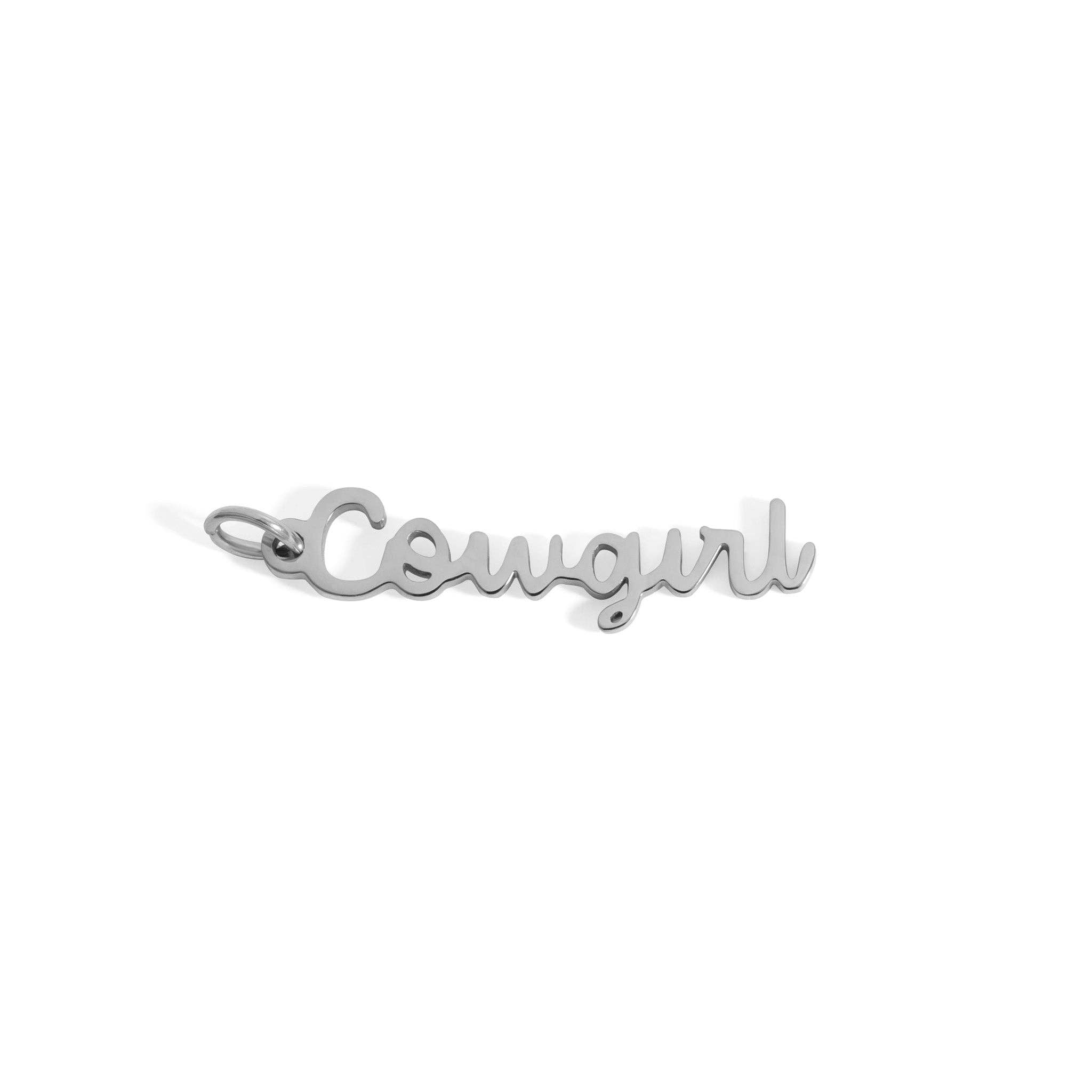 18K Gold Stainless Steel Cowgirl Charm: Gold