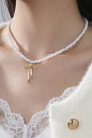 18K STAINLESS STEEL TARNISH FREE BOW NECKLACE | 40NK9416: GOLD
