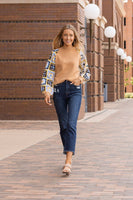 Enchanting Crochet Cozy Sweater: Tan / Small