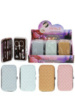 Basket Weave Vegan Leather 7 Pcs Nailcare Kit: ASSORTED / ONE SIZE