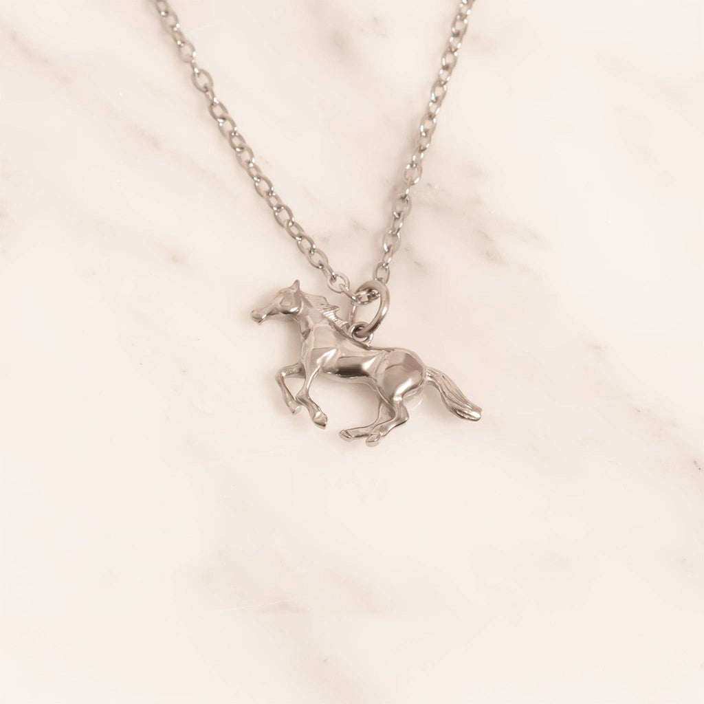 18K Gold PVD Stainless Steel Western Horse Charm: Gold