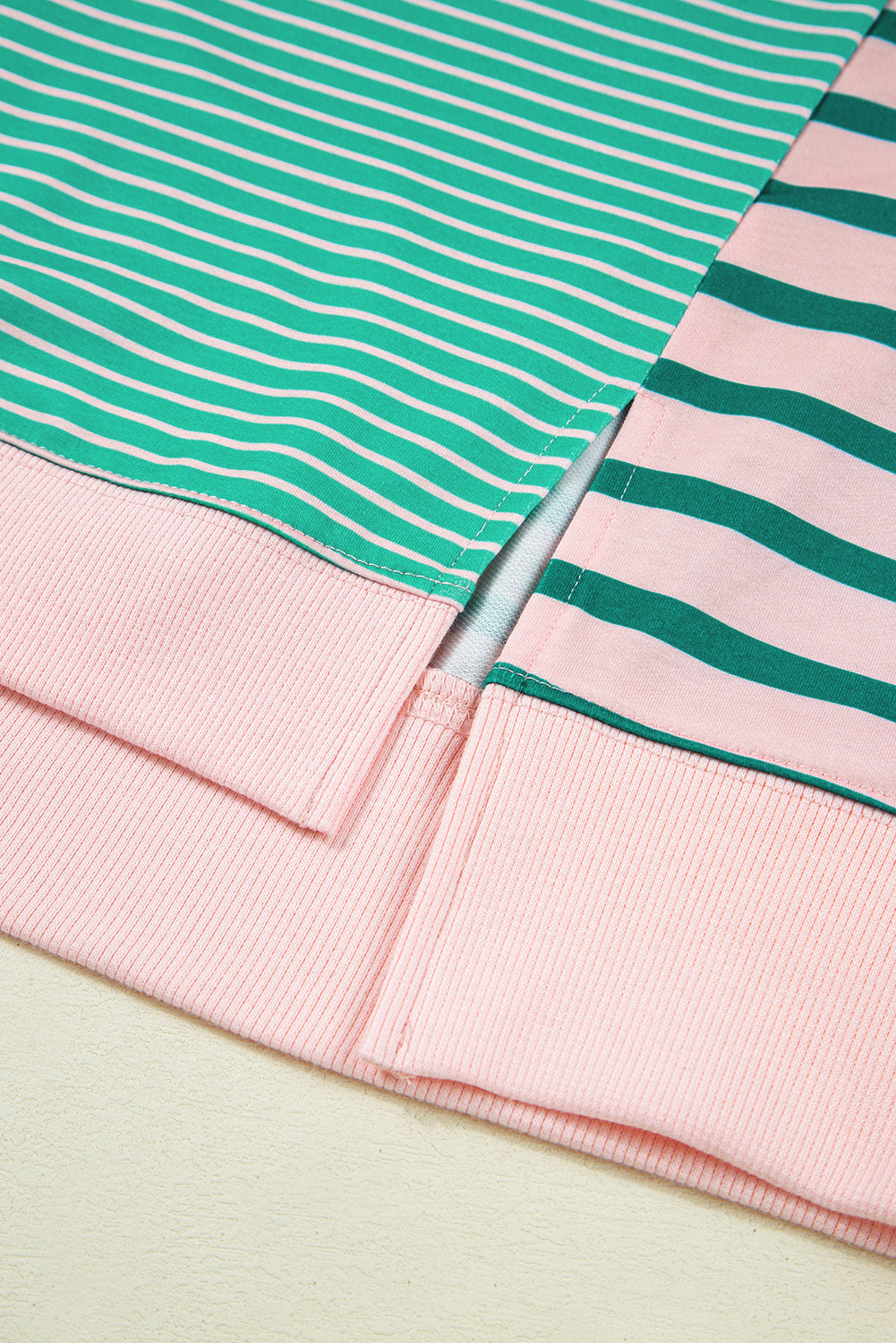 Green Stripe Plus Size Sweatshirt