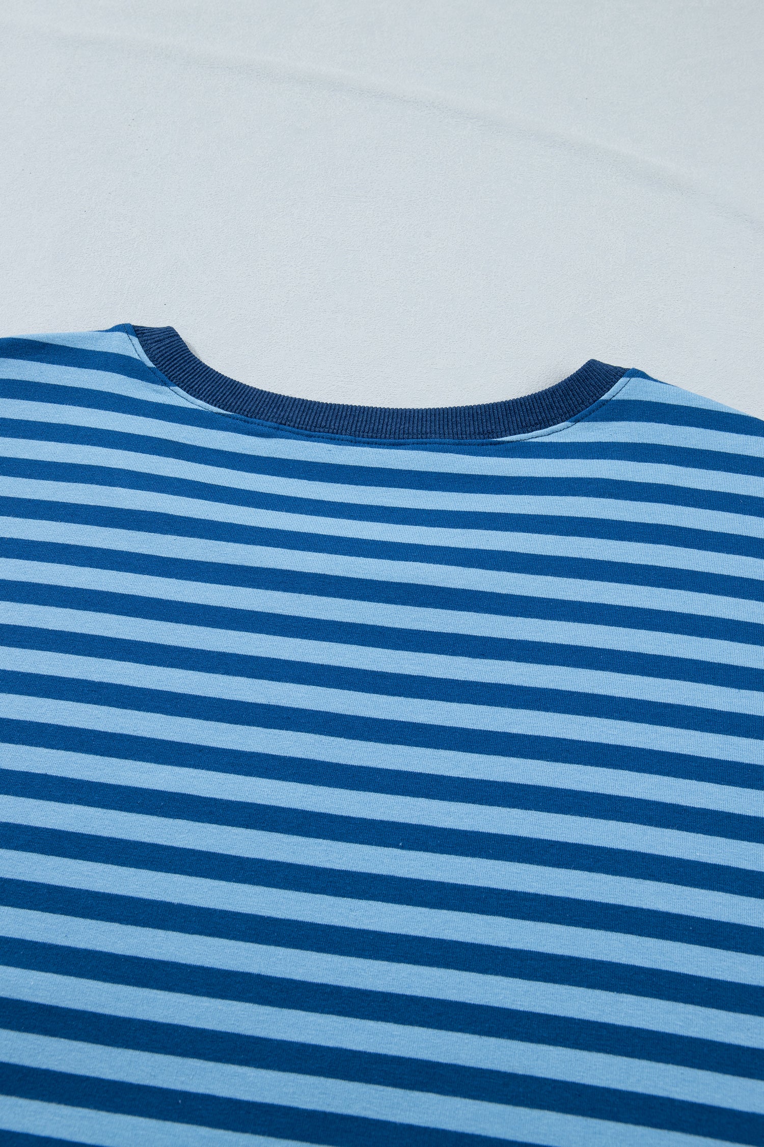 Blue Stripe Plus Size Tee and Shorts Two-Piece Set