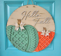 DIY Double Sweater Pumpkin Door Hanger