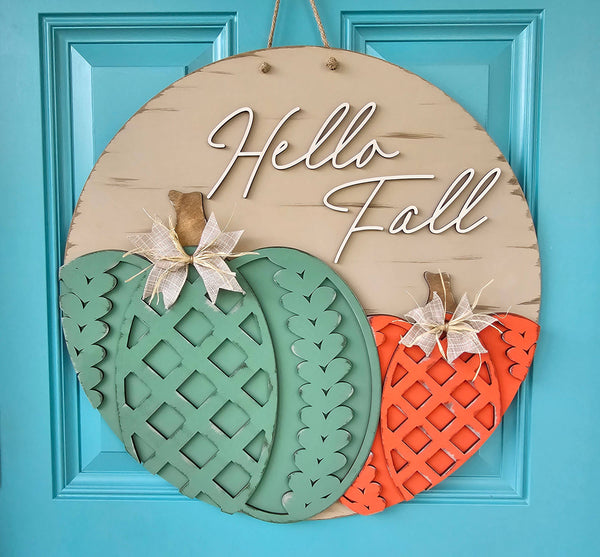 DIY Double Sweater Pumpkin Door Hanger